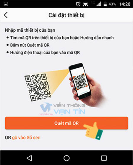 Nhập Seri QR Code Phần Mềm Xem Camera Ezviz Trên Điện Thoại