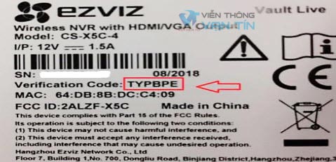 Verification Code Add Camera Ezviz Vào Đầu Ghi IP Ezviz