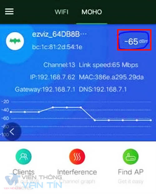 Kiếm Tra Tín Hiệu WiFi Của Camera trên ứng dụng Wifi Moho