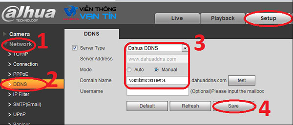 Thiết lập các thông số cài đặt. DNS Camera IP Dahua