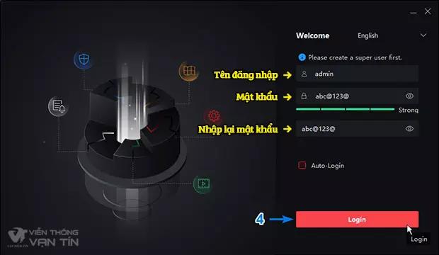 Tạo tài khoản admin cho iVMS-4200