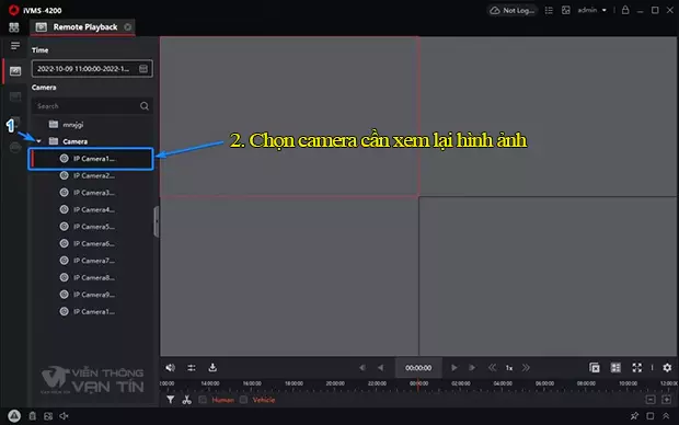 Chọn camera Hikvision cần xem lại hình ảnh