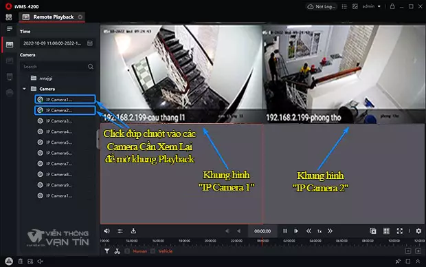 Mở khung hình xem lại camera Hikvision trên máy tính