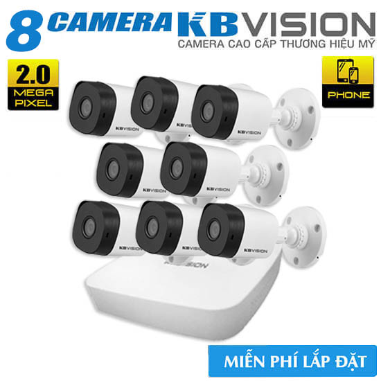 [Big Sale] Bộ 8 Camera 4in1 KBvision 2.0 Megapixel