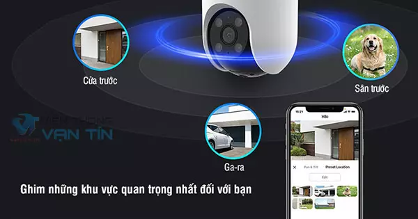 Camera Ezviz H8c ghim vị trí quan sát tùy ý