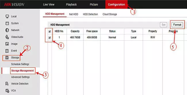 Các bước xóa dữ liệu đầu ghi Hikvision Qua Hik Connect