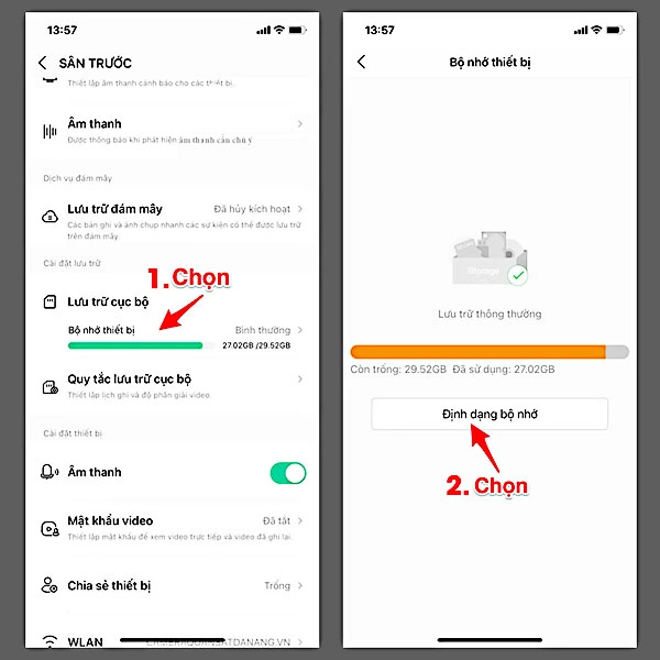 Định dạng thẻ nhớ camera wifi Imou