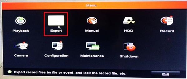 Export xuất dữ liệu từ ổ cứng đầu ghi camera