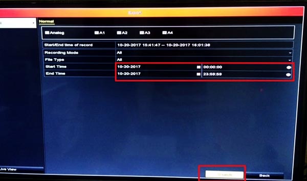 chọn thời gian cần Backup Data ở dưới cùng. Sau đó bạn nhấn vào Export