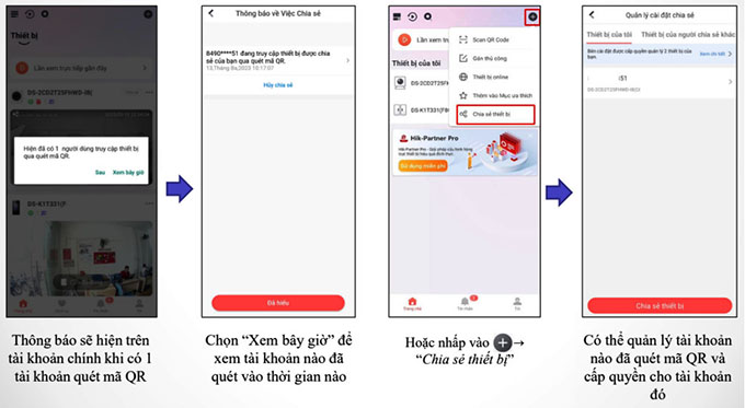 Quản lý tài khoản được chia sẻ