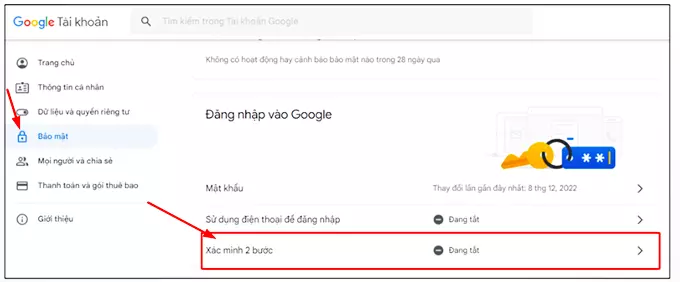 Cài đặt xác minh 2 Bước trên Gmail để lấy mật khẩu ứng dụng