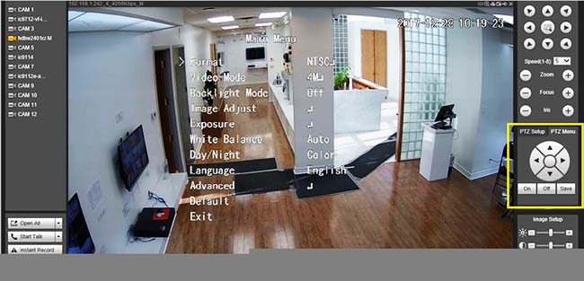 Menu OSD camera Dahua trên trình duyệt web