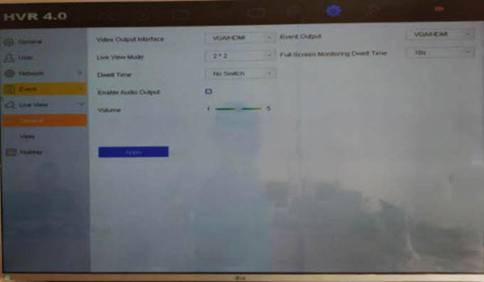 General : Cho phép bạn cài đặt thông số của Video Output