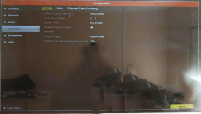 General : Cho phép bạn cài đặt thông số của Video Output
