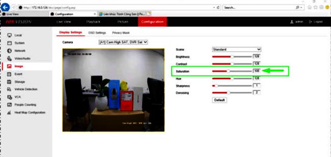 Dùng Trình Duyệt Web Chỉnh Độ Chân Thực Màu Sắc Cho Camera Hikvision