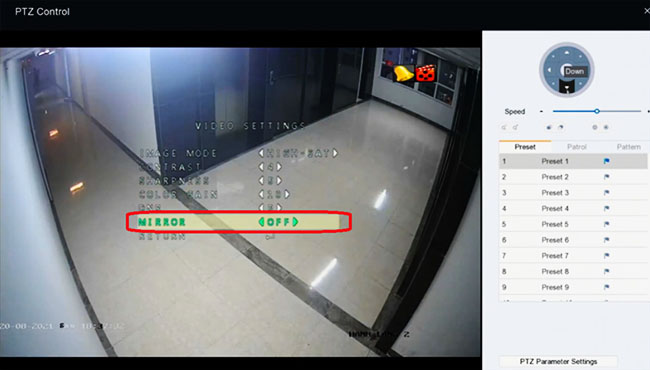 Tại dòng MIRROR, bạn chỉnh chế độ lật hình mong muốn
