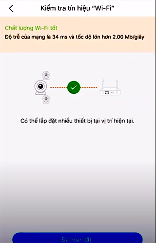 Xem kết quả kiểm tra tín hiệu Wifi ứng dụng báo