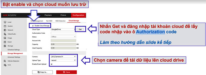 thiết lập cloud trên DVR