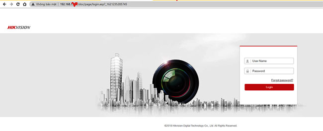 Đăng nhập camera, đầu ghi Hikvision bằng địa chỉ IP trên trình duyệt Web