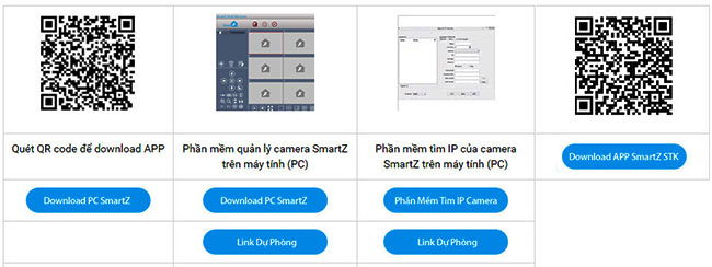 Vào website đây để tải về và cài đặt phần mềm tìm IP của camera Smartz