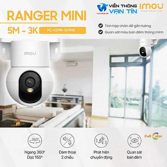 Chi tiết camera wifi trong nhà iMOU Ranger Mini 5MP